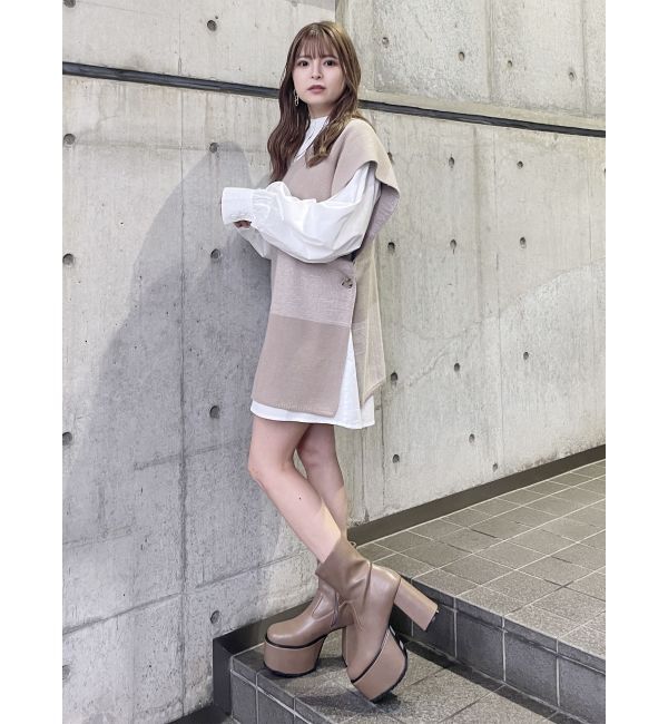 MURUA「レイヤードニットシャツワンピース」|ワンピース|