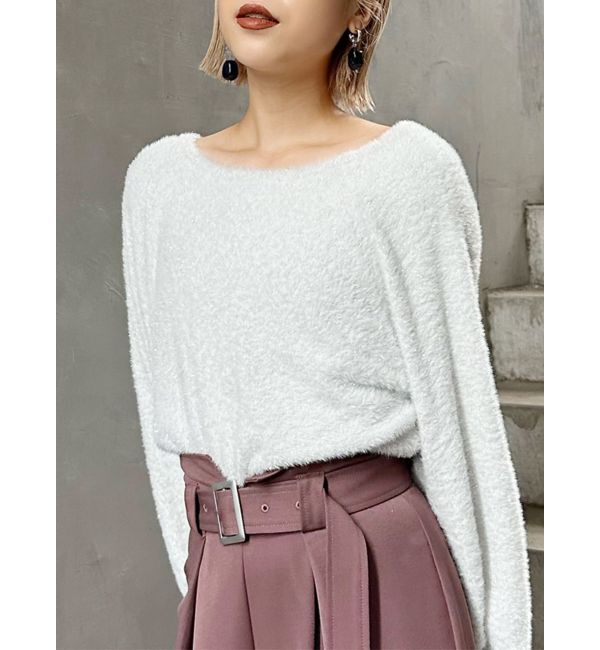 MURUA「2WAYシャイニーフェザーニット」|ニット・セーター|ホワイト