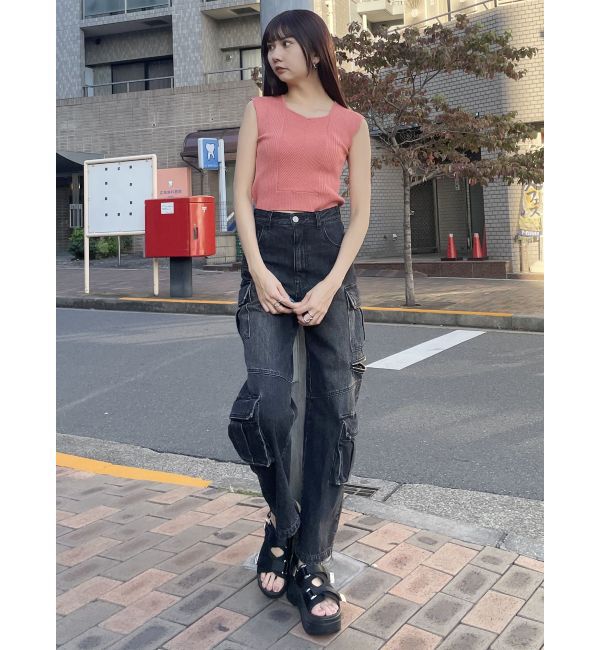 MURUA「バックオープンリブコルセットニット」|ニット・セーター|