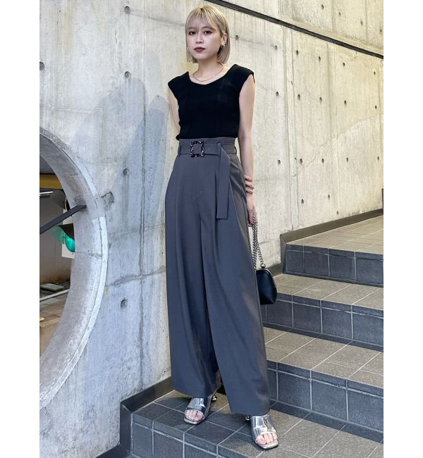 MURUA「ハイウエストタックワイドパンツ」|その他|