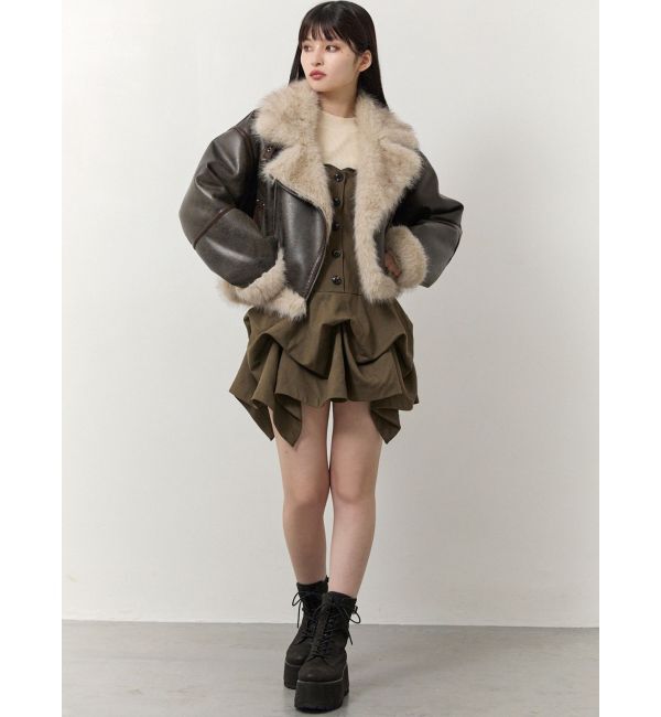 アンイーブンショートフェイクムートンジャケット（MURUA）｜ルミネの