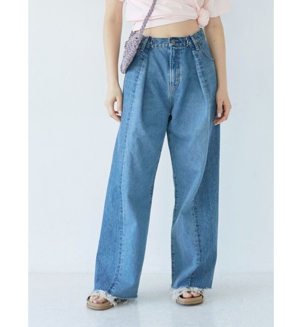 Ungrid「ウエストタックデザインリメイクデニム」|デニム|