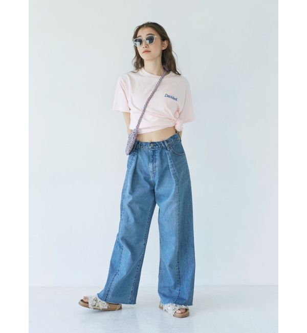 Ungrid「ウエストタックデザインリメイクデニム」|デニム|