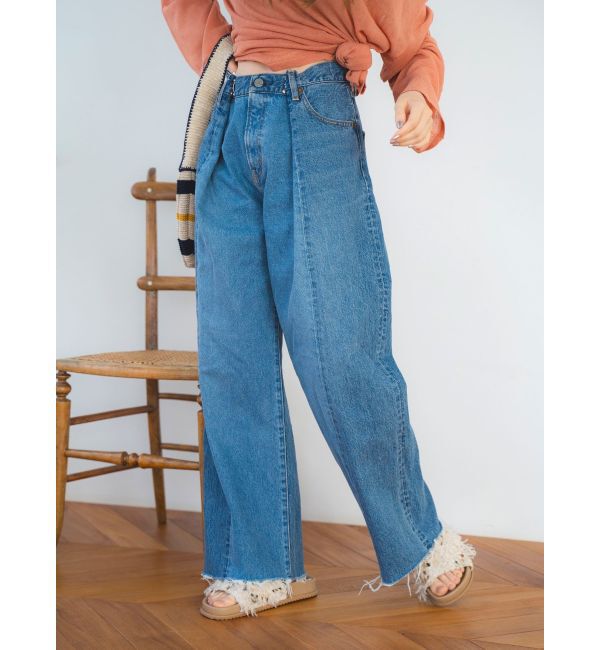 Ungrid「ウエストタックデザインリメイクデニム」|デニム|