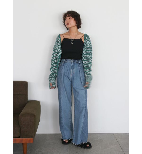 Ungrid「ウエストタックデザインリメイクデニム」|デニム|