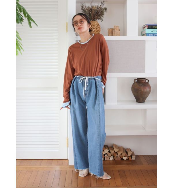 Ungrid「ウエストタックデザインリメイクデニム」|デニム|