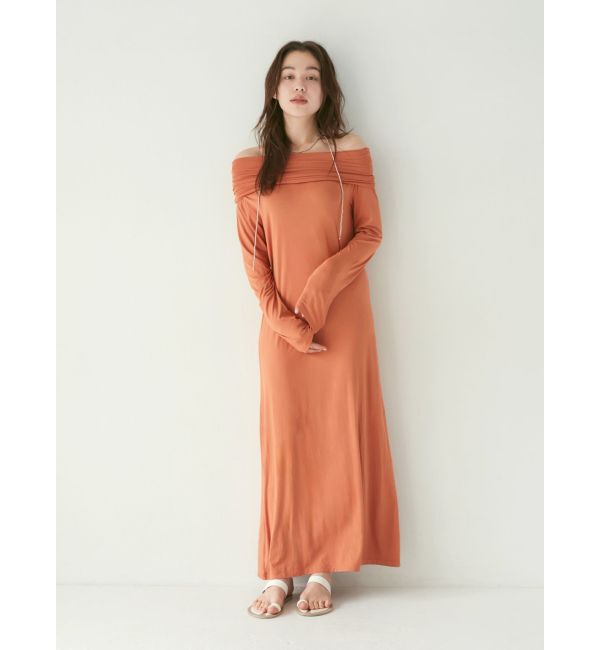 Ungrid「オフショルフィットワンピース」|ワンピース|オレンジ