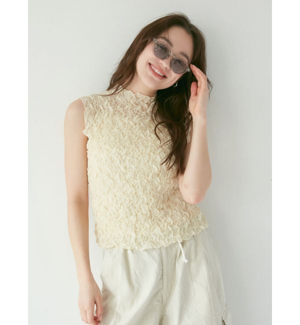 Ungrid「ジャガードノースリブラウス」|シャツ・ブラウス|アイボリー