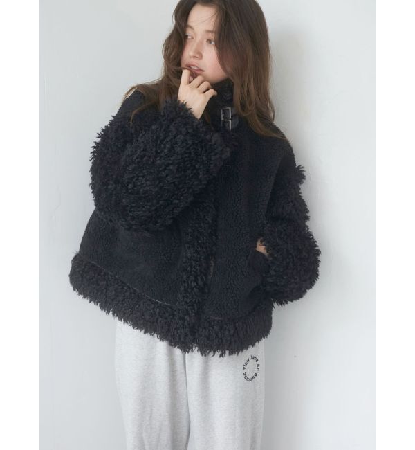 Ungrid「ボアコンビムートンブルゾン」|ブルゾン・スタジャン|ブラック