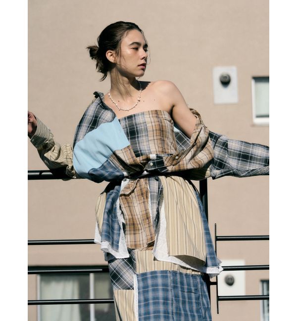 Ungrid「リメイクチェックベアトップ」|チューブトップ|