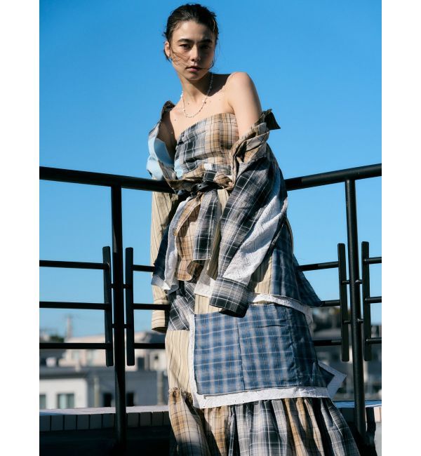 Ungrid「リメイクチェックベアトップ」|チューブトップ|