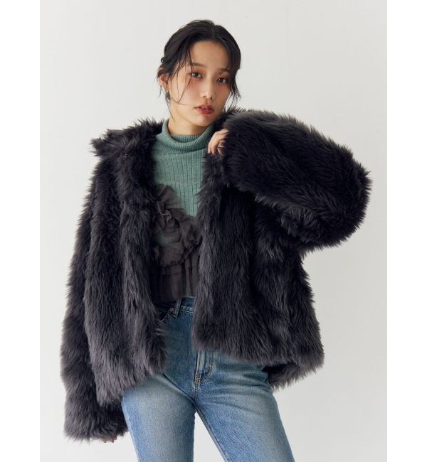 Ungrid「ボリュームデザインファーコート」|その他|