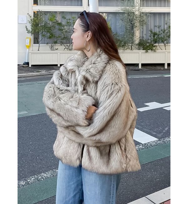 Ungrid「ボリュームデザインファーコート」|その他|ベージュ