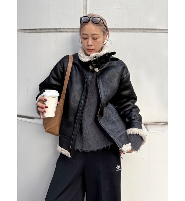 Ungrid「フェイクムートンボアブルゾン」|ブルゾン・スタジャン|