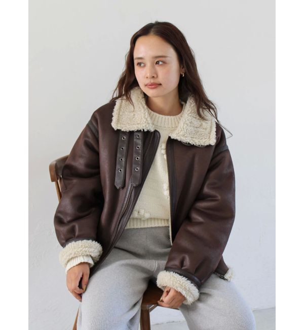 Ungrid「フェイクムートンボアブルゾン」|ブルゾン・スタジャン|