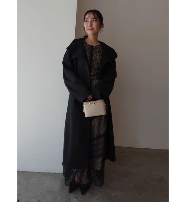 LAGUNAMOON「【復刻】LADYショルダーギャザーレースマキシワンピース」|ワンピース|