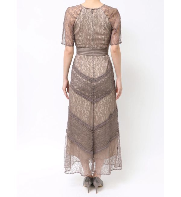 LAGUNAMOON「【復刻】LADYショルダーギャザーレースマキシワンピース」|ワンピース|