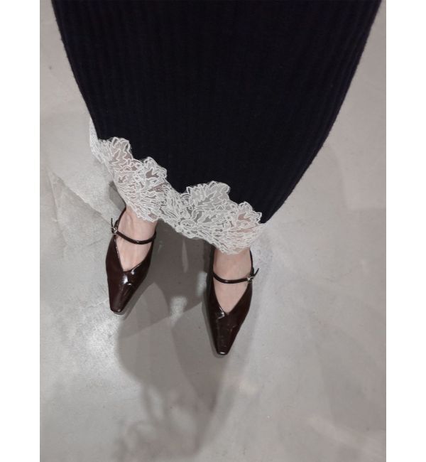 LAGUNAMOON「レースドッキングリブニットワンピース」|ワンピース|