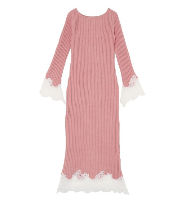 LAGUNAMOON「レースドッキングリブニットワンピース」|ワンピース|