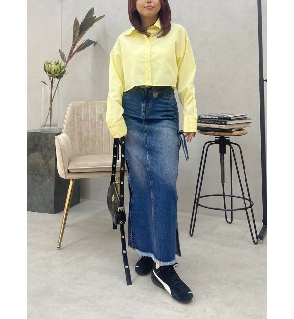 EVRIS「BASICクロップドカラーシャツ」|シャツ・ブラウス|