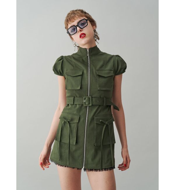 jouetie「ミリタリーZIPミニワンピース」|ワンピース|