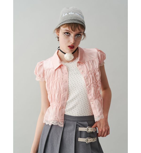 jouetie「サテンギャザーブラウス」|シャツ・ブラウス|