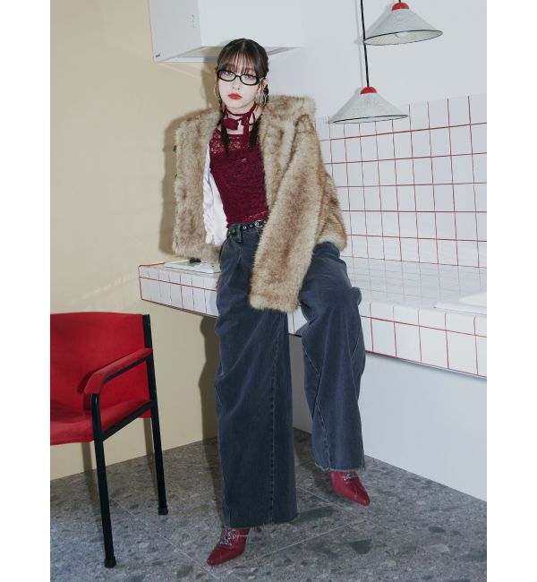 jouetie「ベルトフードファージャケット」|ブルゾン・スタジャン|