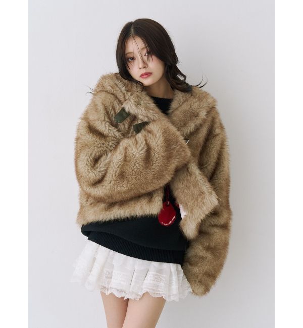 jouetie「ベルトフードファージャケット」|ブルゾン・スタジャン|