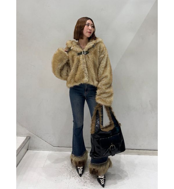 jouetie「ベルトフードファージャケット」|ブルゾン・スタジャン|