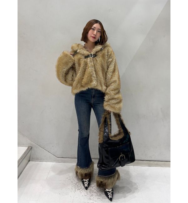 jouetie「ベルトフードファージャケット」|ブルゾン・スタジャン|