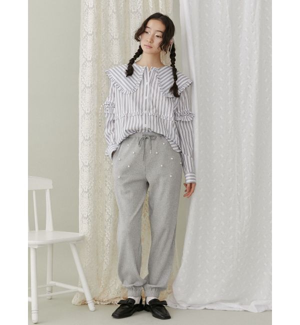 merry jenny「パールリブジョガーパンツ」|その他|