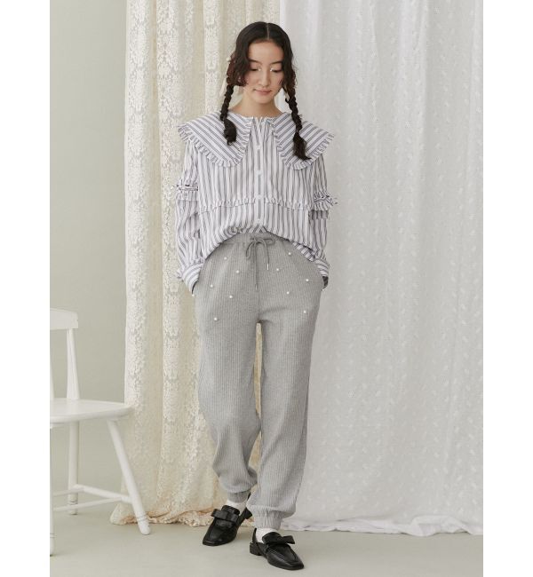 merry jenny「パールリブジョガーパンツ」|その他|