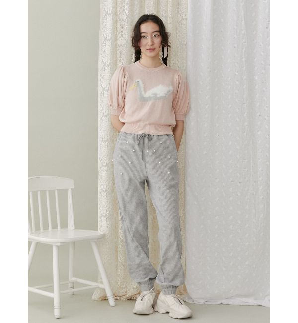 merry jenny「パールリブジョガーパンツ」|その他|