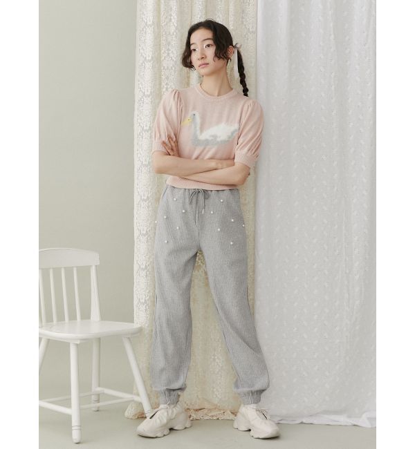 merry jenny「パールリブジョガーパンツ」|その他|