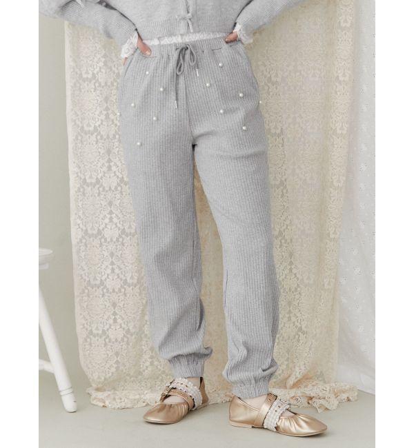 merry jenny「パールリブジョガーパンツ」|その他|