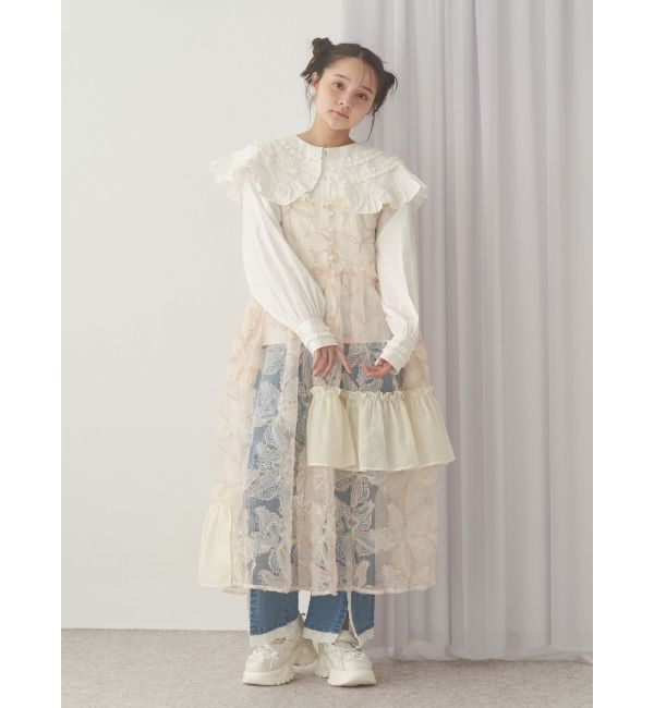 merry jenny「ribbonスリムフレアデニムパンツ」|デニム|