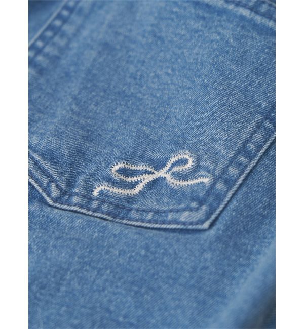 merry jenny「ribbonスリムフレアデニムパンツ」|デニム|