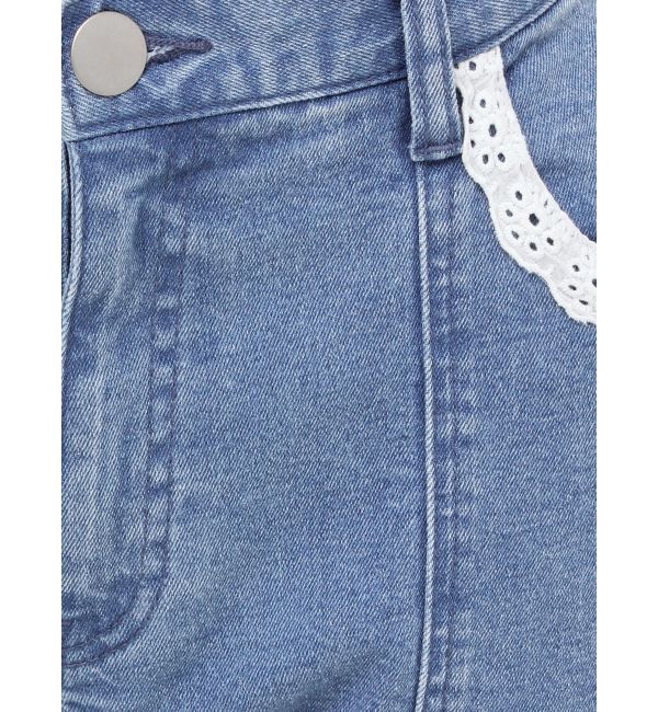 merry jenny「ribbonスリムフレアデニムパンツ」|デニム|