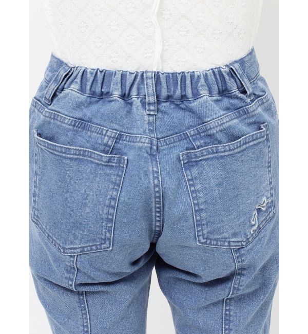 merry jenny「ribbonスリムフレアデニムパンツ」|デニム|