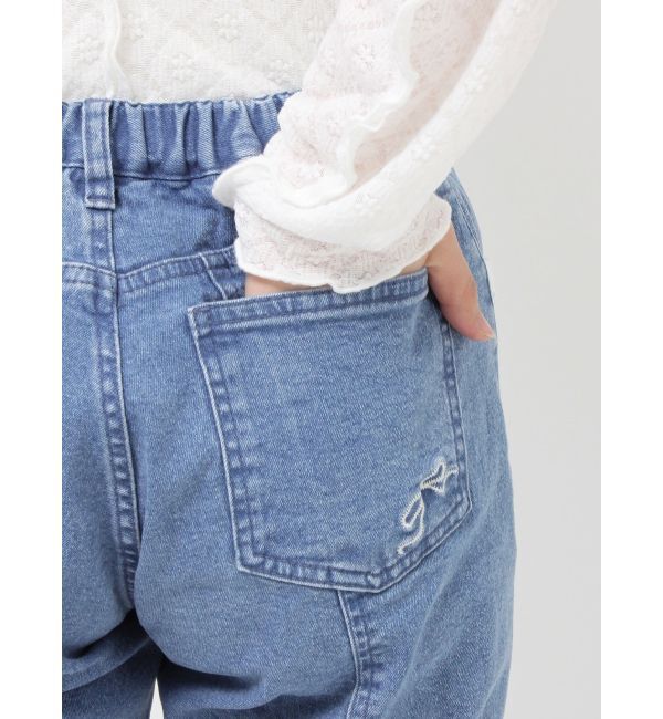 merry jenny「ribbonスリムフレアデニムパンツ」|デニム|