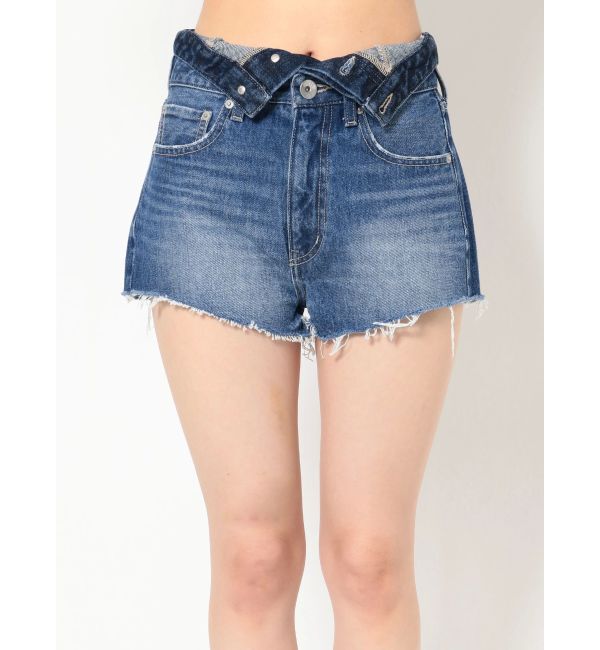 GYDA「REMAKEライク2WAYダブルウエストデニムショートパンツ」|デニム|