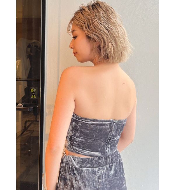 GYDA「【SETUP着用可】ベロアベアビスチェ」|チューブトップ|