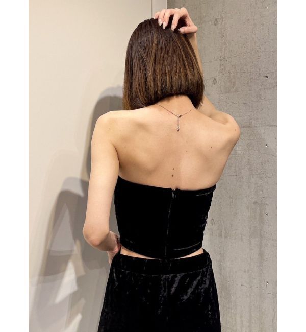 GYDA「【SETUP着用可】ベロアベアビスチェ」|チューブトップ|