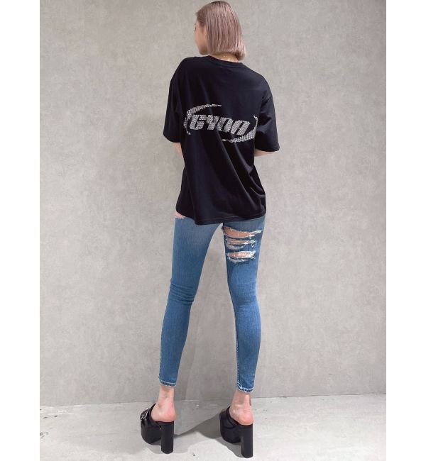 GYDA「BACK GYDAラインストーンBIG Tシャツ」|Tシャツ・カットソー|