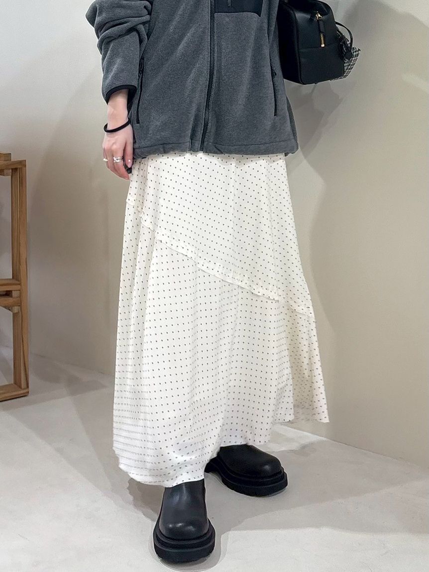 Mila Owen「ドットプリントスパイラルナロースカート」|スカート|