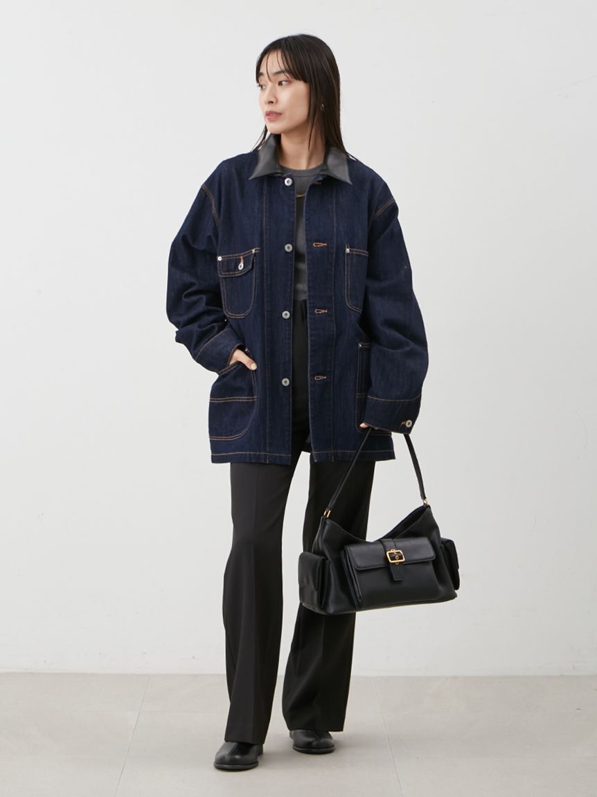 Mila Owen「巻きスカートレイヤウエストゴムシガレットパンツ」|チノ|