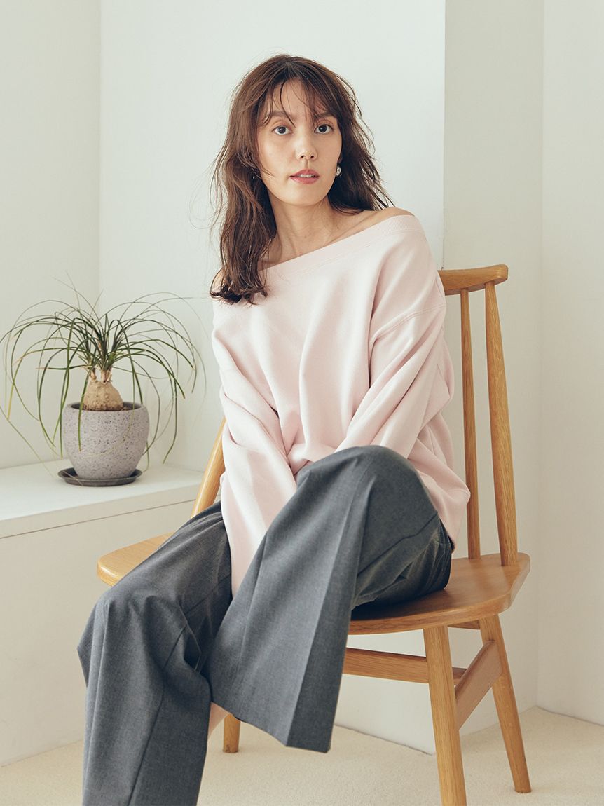 Mila Owen「巻きスカートレイヤウエストゴムシガレットパンツ」|チノ|