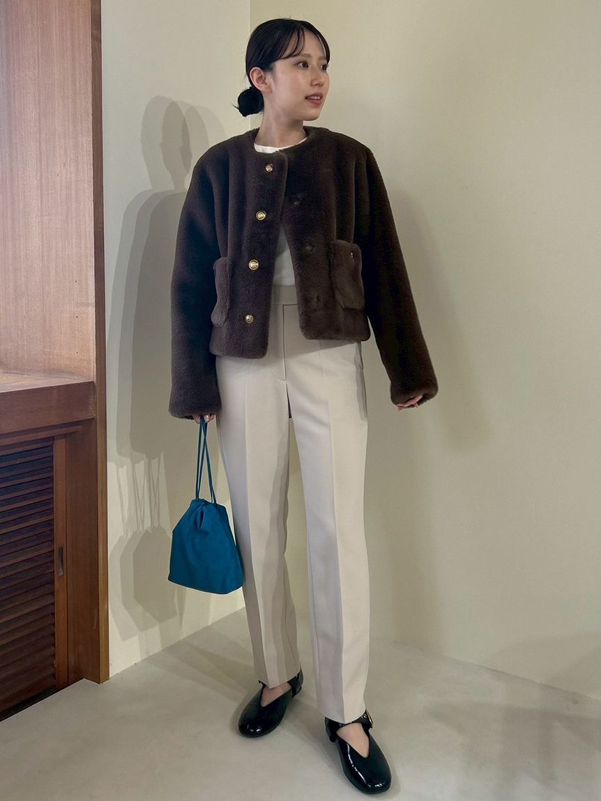 Mila Owen「後ろゴムセンタープレステーパードパンツ」|チノ|