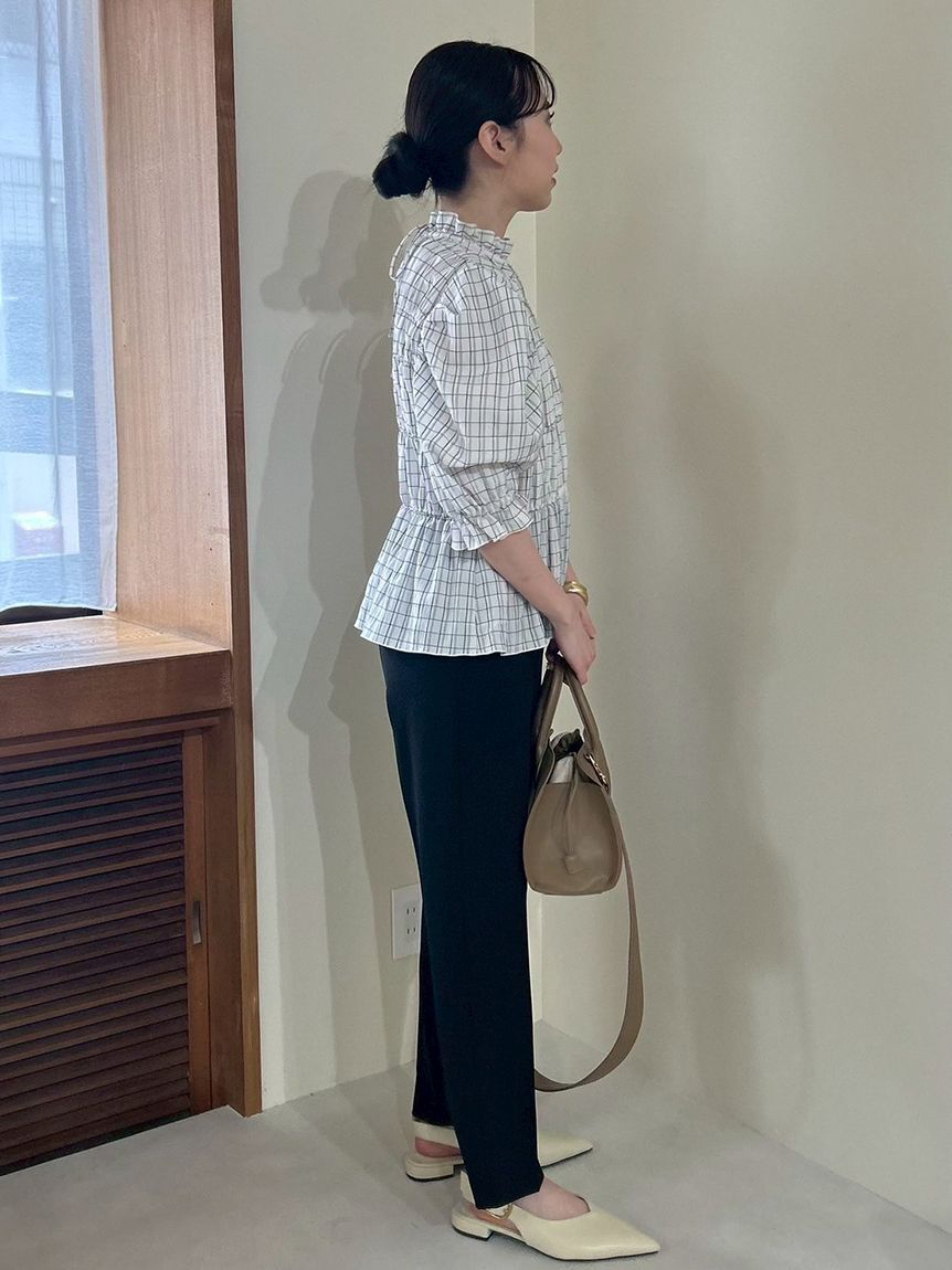 Mila Owen「後ろゴムセンタープレステーパードパンツ」|チノ|