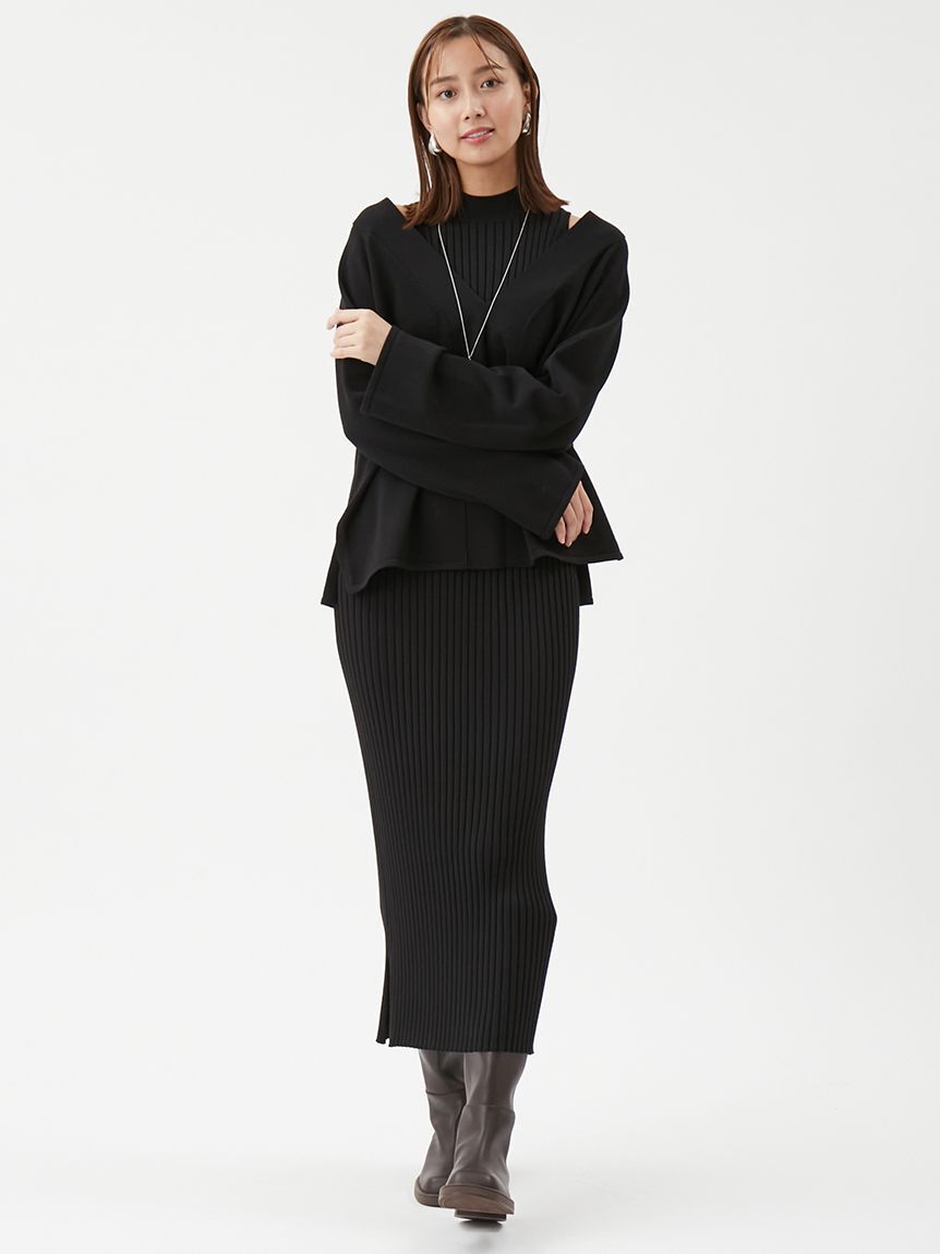 Mila Owen「両得レイヤードニットワンピ」|ワンピース|BLK
